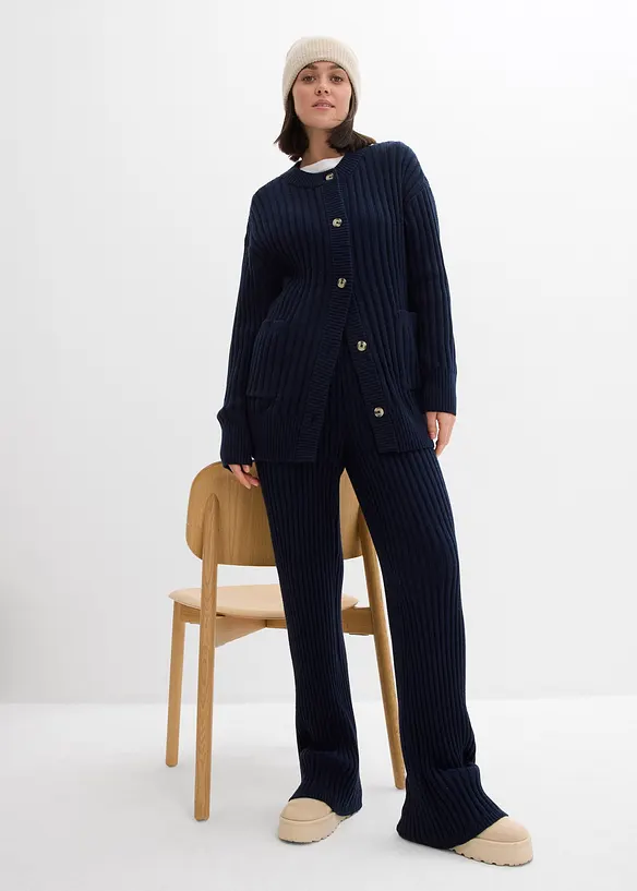 Strikket bukse i myk viskosemiks, bonprix