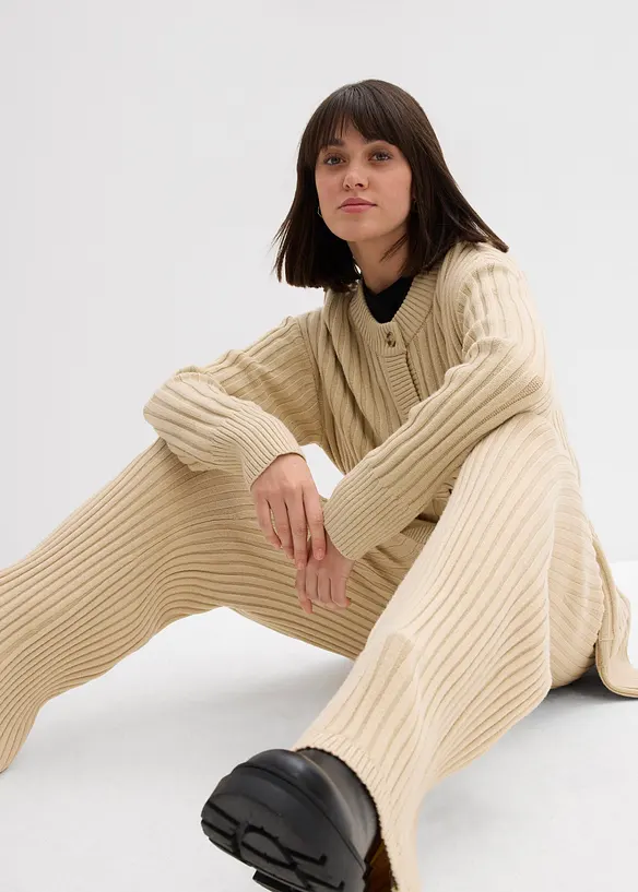 Strikket bukse i myk viskosemiks, bonprix