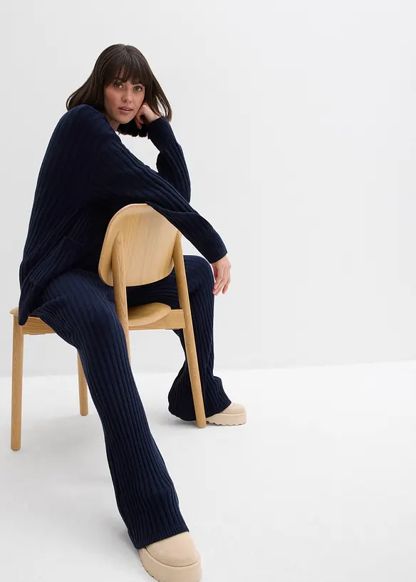 Strikket bukse i myk viskosemiks, bonprix