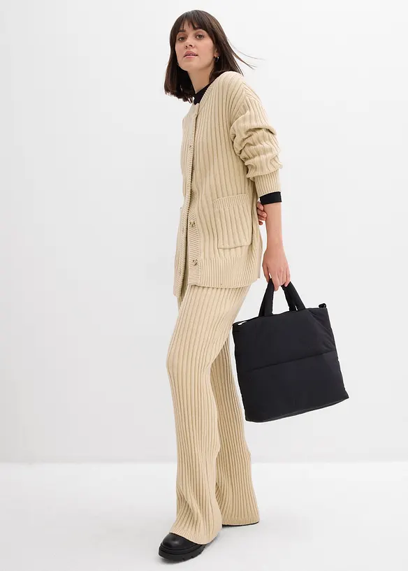 Strikket bukse i myk viskosemiks, bonprix