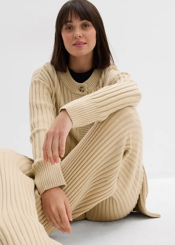 Strikket bukse i myk viskosemiks, bonprix