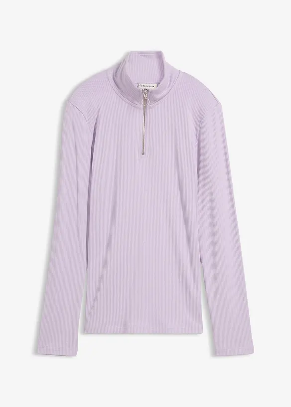 Ribbestrikket topp i myk viskosemiks, bonprix