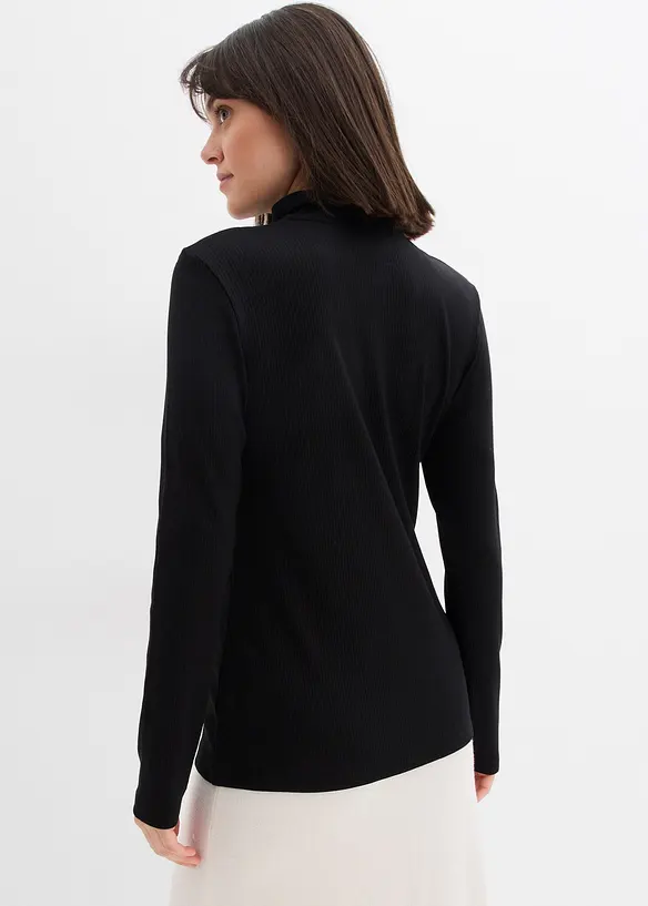 Ribbestrikket topp i myk viskosemiks, bonprix