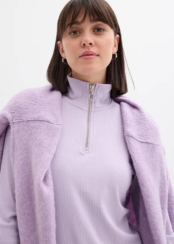 Ribbestrikket topp i myk viskosemiks, bonprix