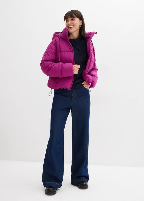 Kort, vattert jakke, bonprix