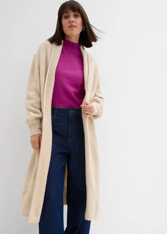 Lang coatigan i h&aring;rete garn, bonprix