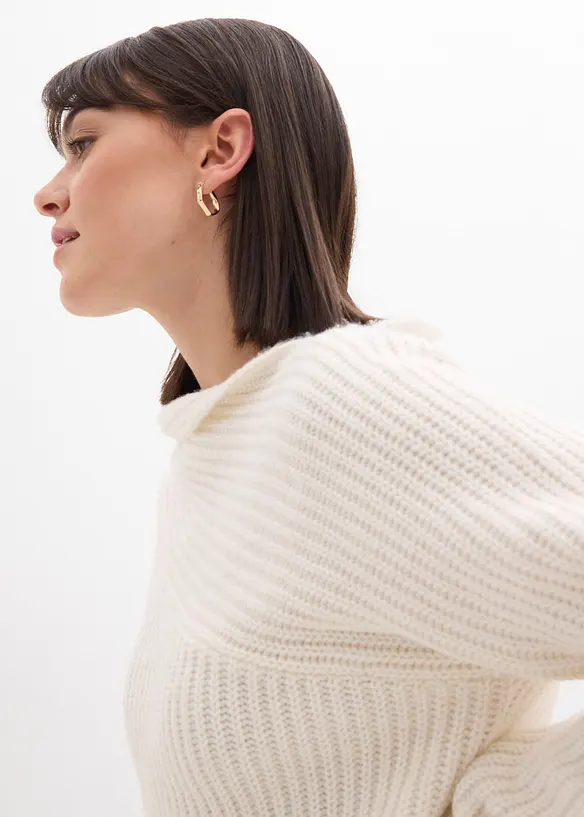 Oversized, ribbestrikket genser, bonprix