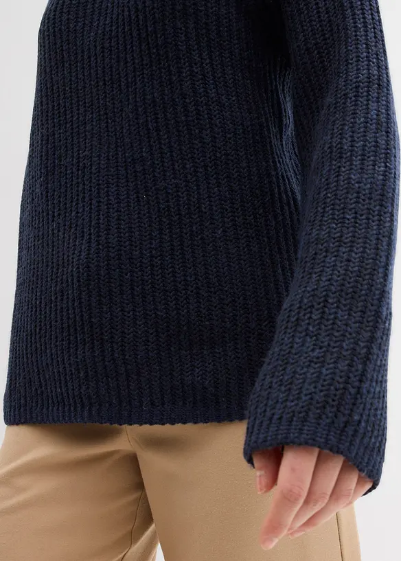 Oversized, ribbestrikket genser, bonprix