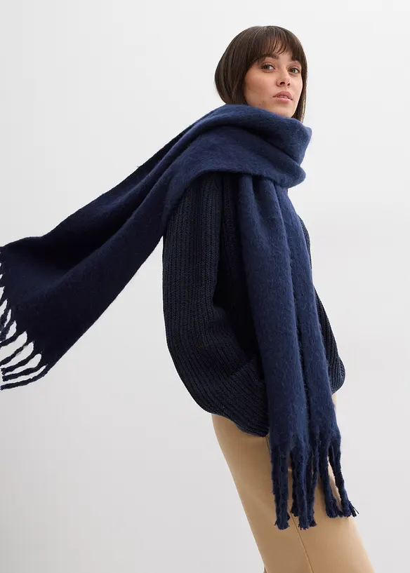 Oversized, ribbestrikket genser, bonprix