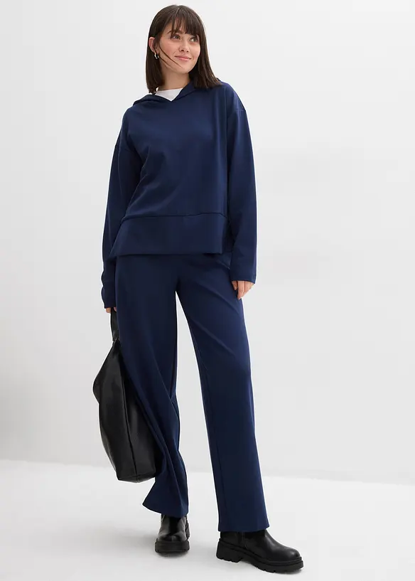 Bukse i behagelig Punto di Roma-materiale med vide ben, bonprix