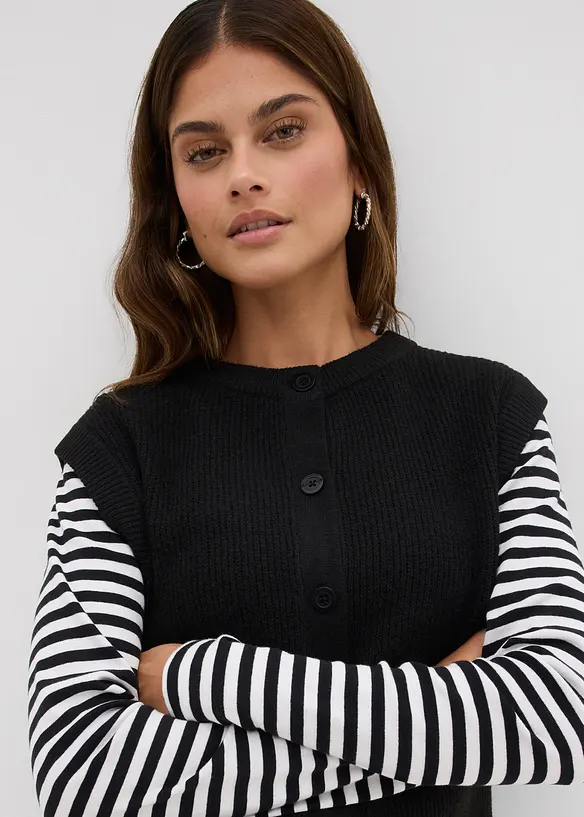 Grovstrikket vest, bonprix
