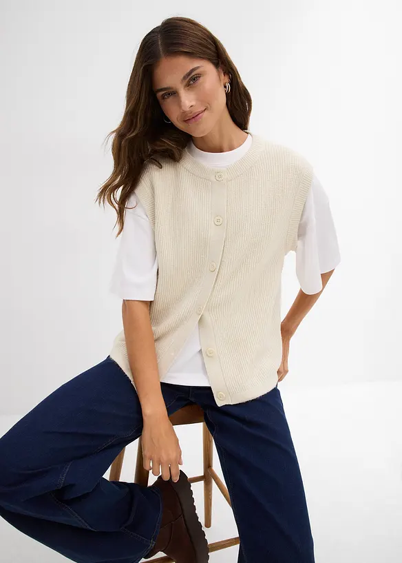 Strikket vest, bonprix