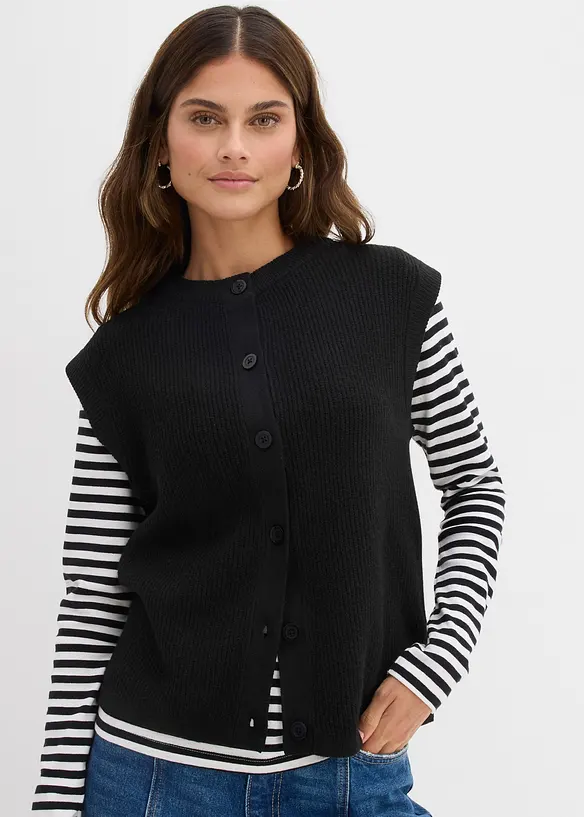 Grovstrikket vest, bonprix