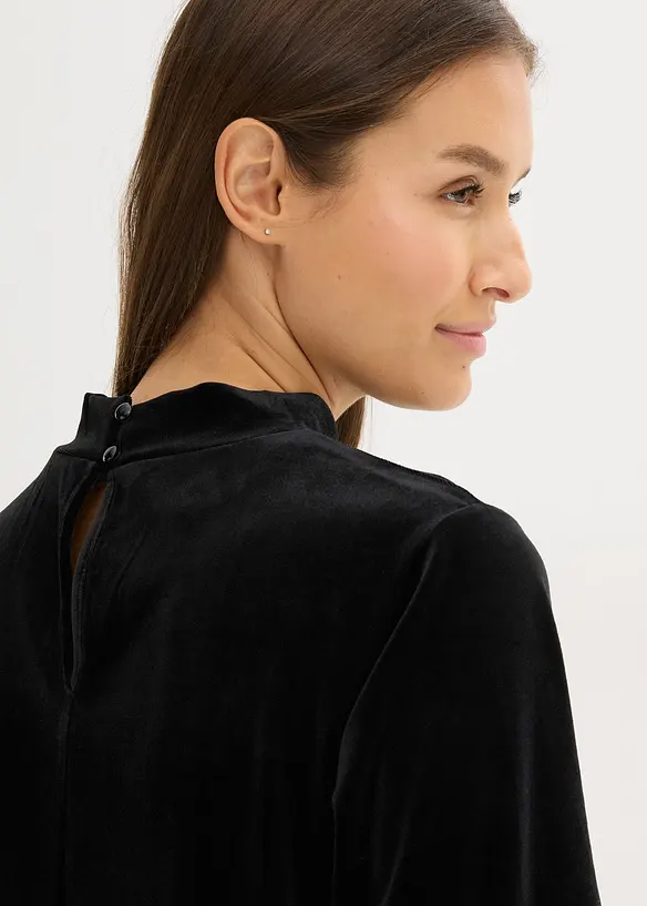 Fløyelstopp med blonder, bonprix