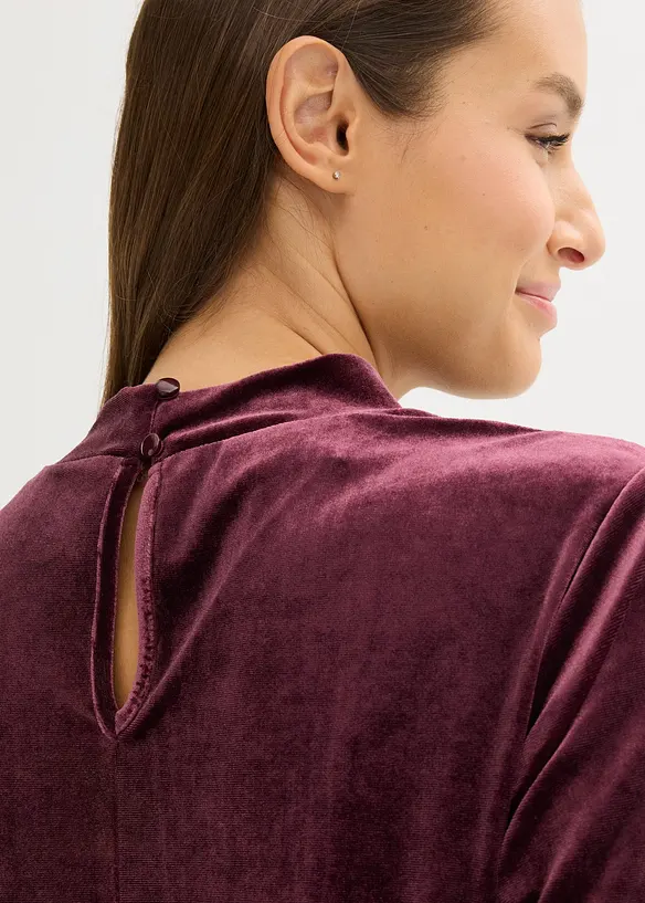 Fløyelstopp med blonder, bonprix