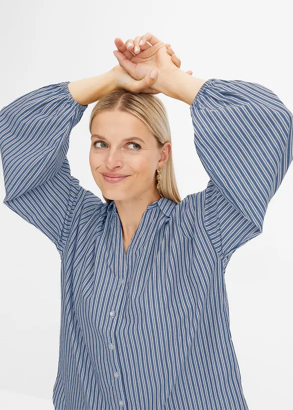 Oversized bluse av ren bomull, bonprix