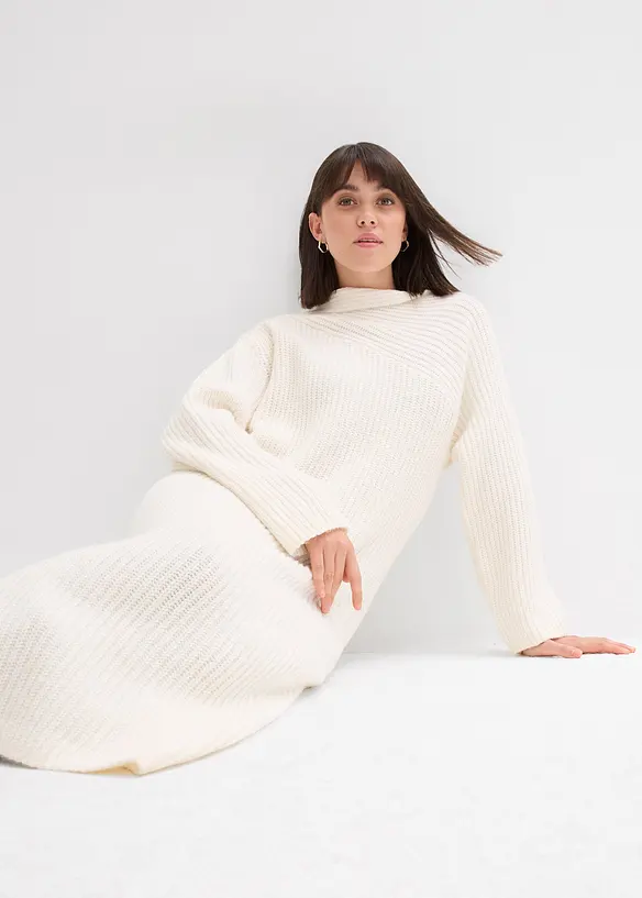 Ribbestrikket kjole, bonprix