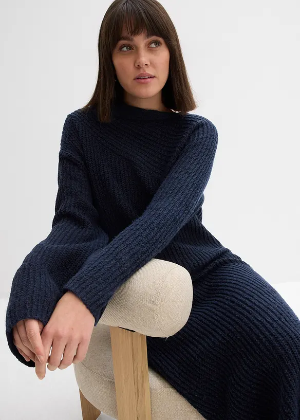 Ribbestrikket kjole, bonprix