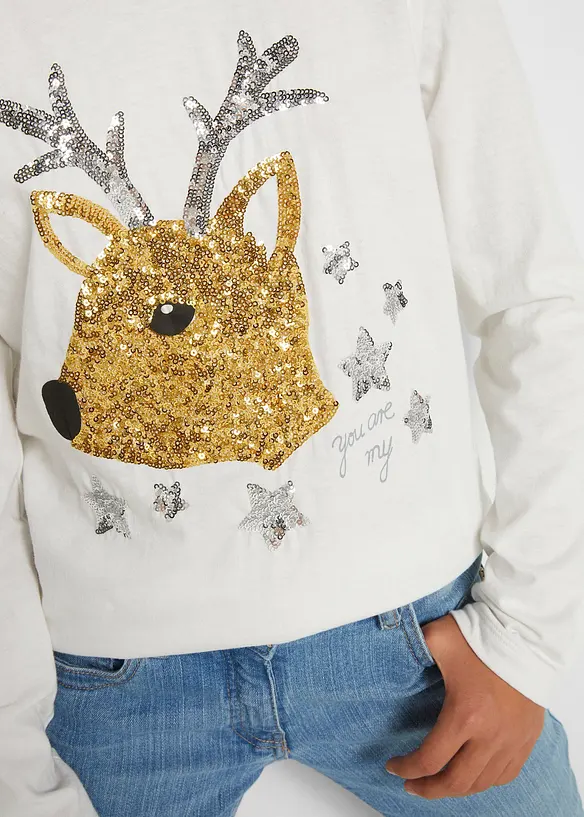 Langermet topp i 100% økologisk bomull, bonprix