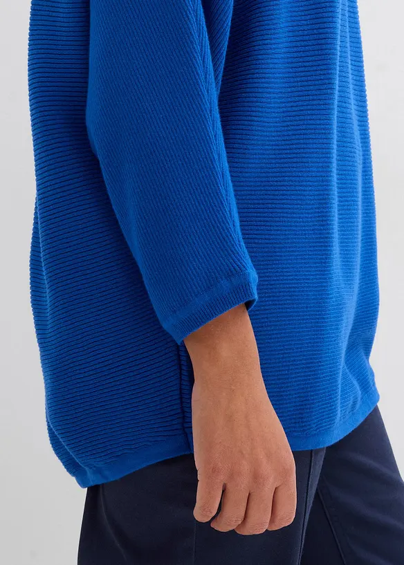 Oversized, ribbestrikket genser i viskosemiks, bonprix