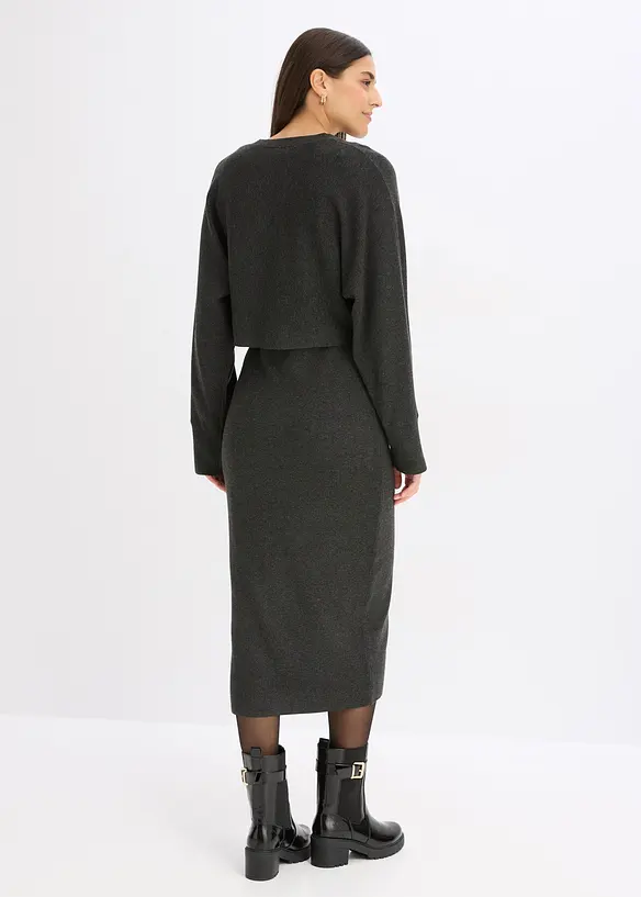 Strikket kjolesett  (2-delt sett), bonprix