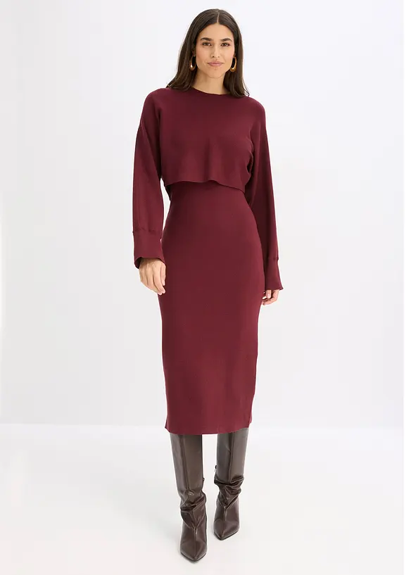 Strikket kjolesett  (2-delt sett), bonprix