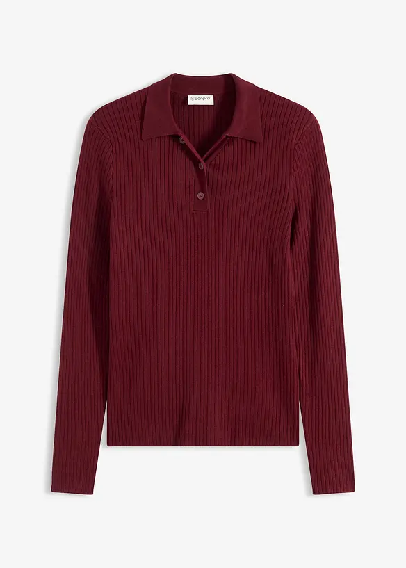 Ribbestrikket genser av viskosemiks, bonprix