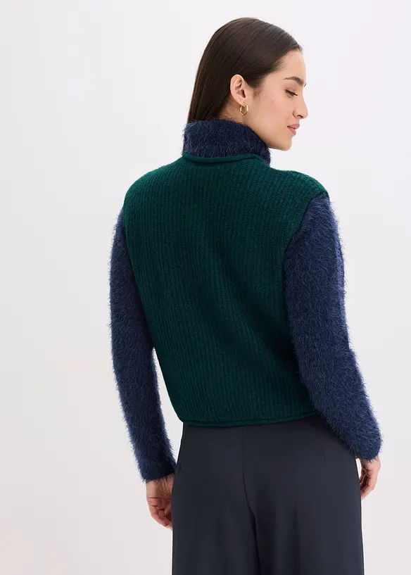 Strikket vest med dekorative knapper, bonprix