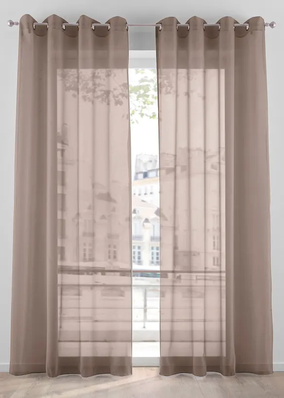 Ensfarget gardin av lett voile (1-pack), bonprix