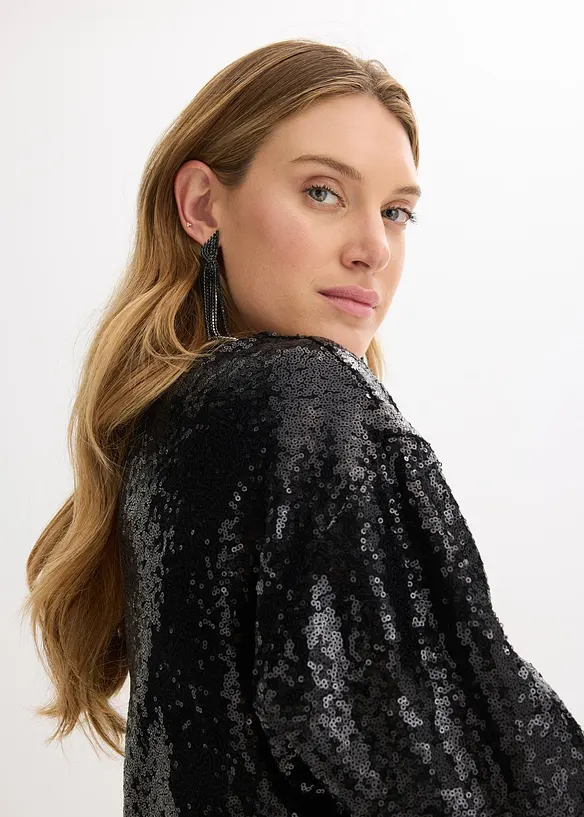 Langermet paljettopp, bonprix