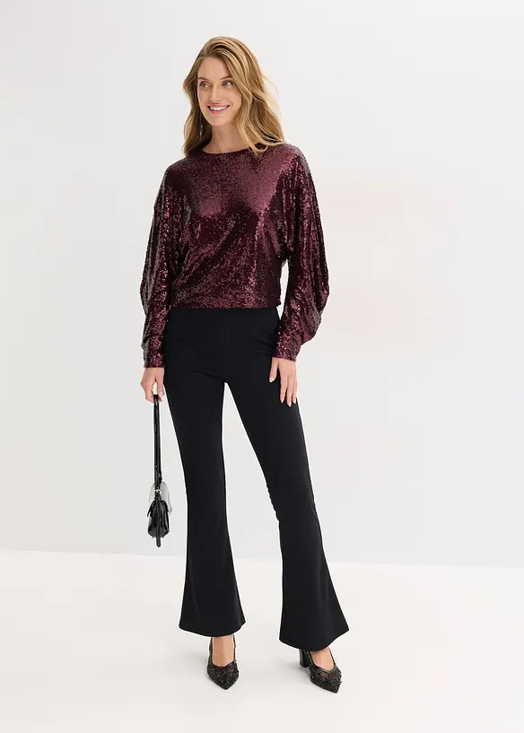 Langermet paljettopp, bonprix