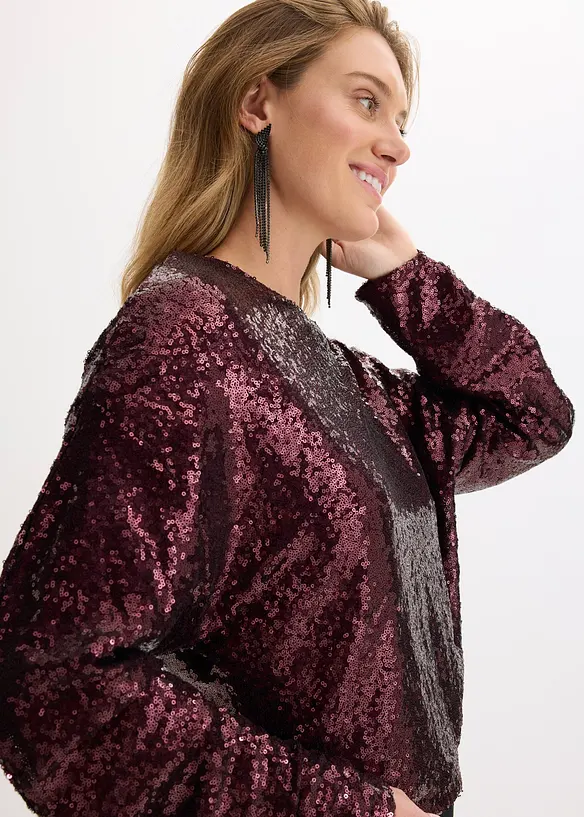 Langermet paljettopp, bonprix