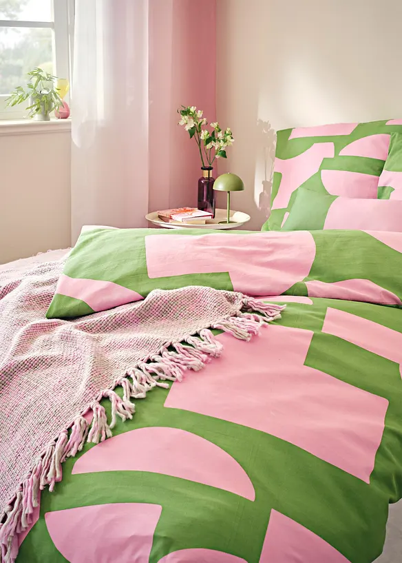 Gardin med resirkulert polyester og fargegradering (2-pack), bonprix