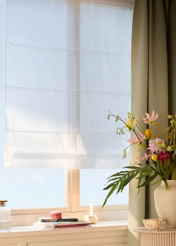 Foldegardin i lett voile, bonprix