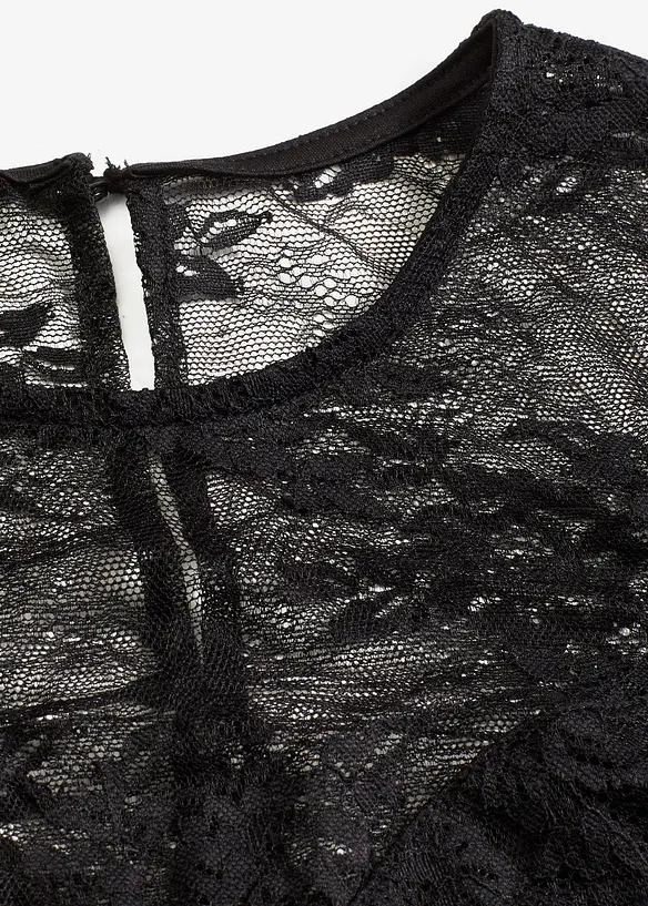 Langermet topp i fint blondemateriale, bonprix