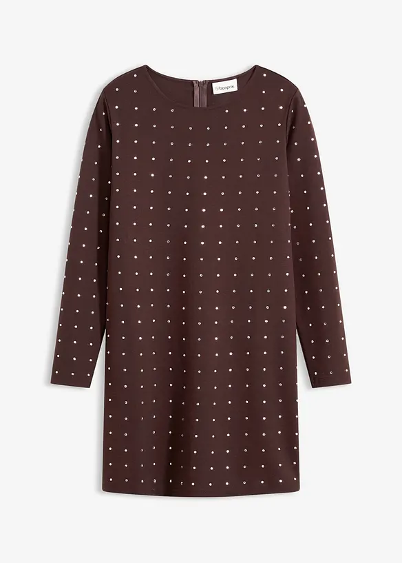 Jerseykjole med strassapplikasjon, bonprix