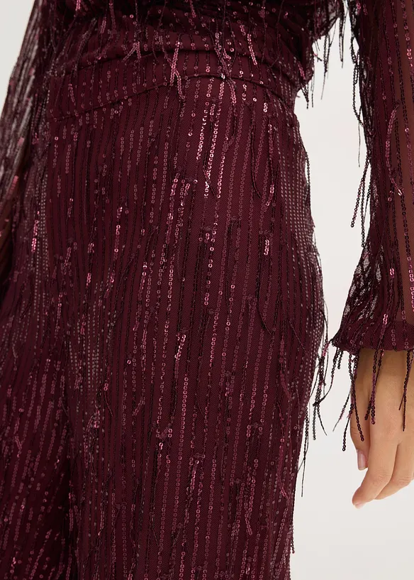 Paljettbukse med frynser, bonprix