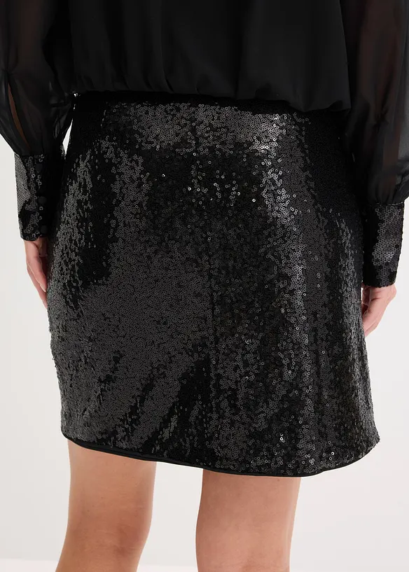 Miniskjørt med paljetter, bonprix