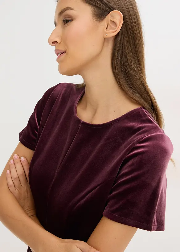 Minikjole i myk fløyel, bonprix