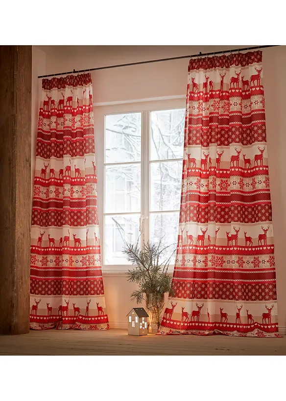 Gardin med elgprint (1-pack), bonprix