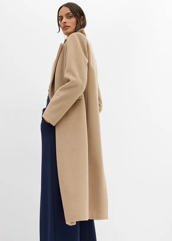 Dobbeltspent kåpe med ull-look, bonprix