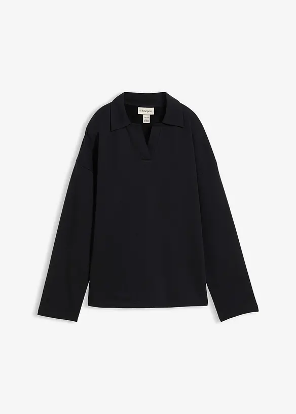 Sweatshirt i økologisk bomull med krage, bonprix