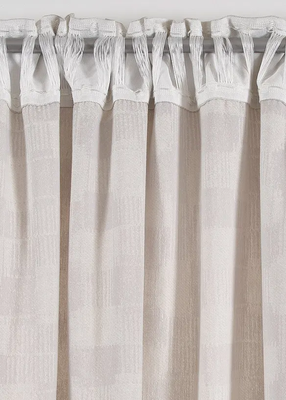 Jacquardvevd gardin i økologisk bomull (1-pack), bonprix
