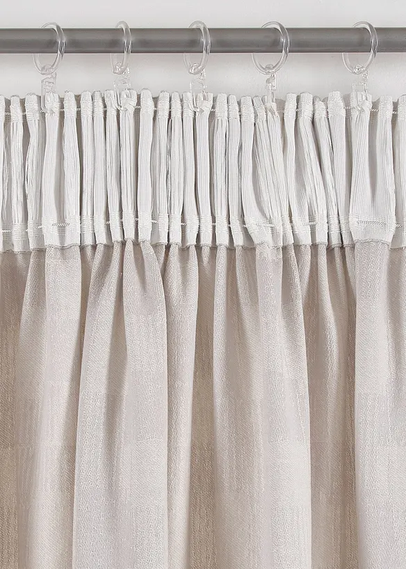 Jacquardvevd gardin i økologisk bomull (1-pack), bonprix