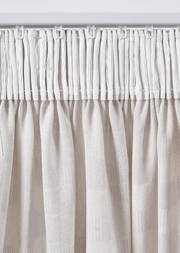 Jacquardvevd gardin i økologisk bomull (1-pack), bonprix