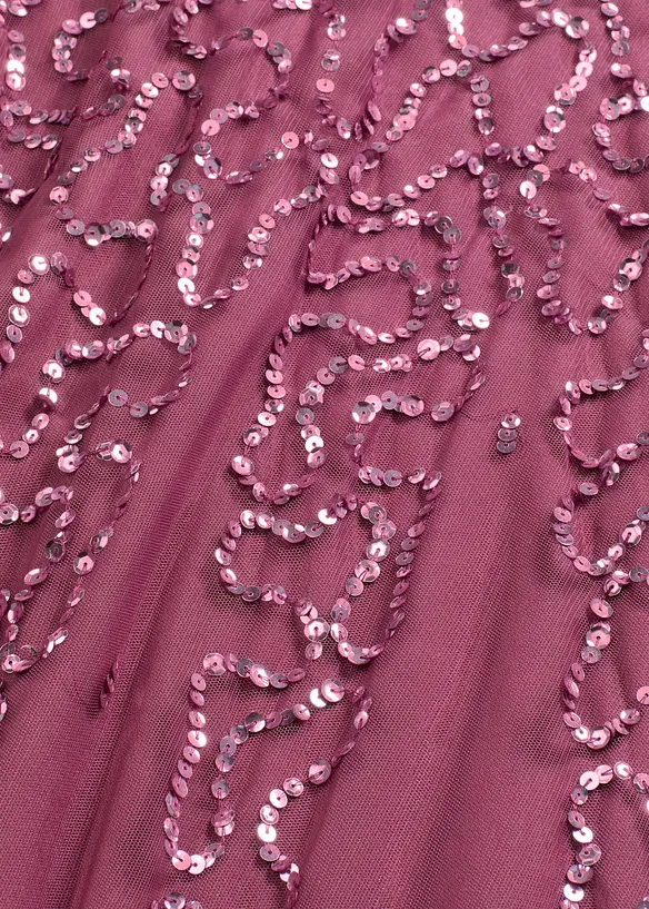 Lang selskapskjole med paljetter, bonprix