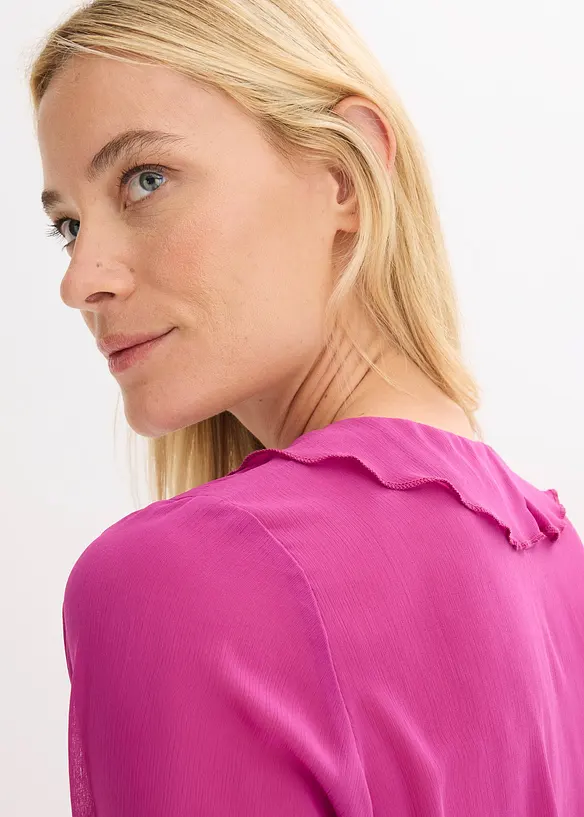 Bluse med volanger, bonprix