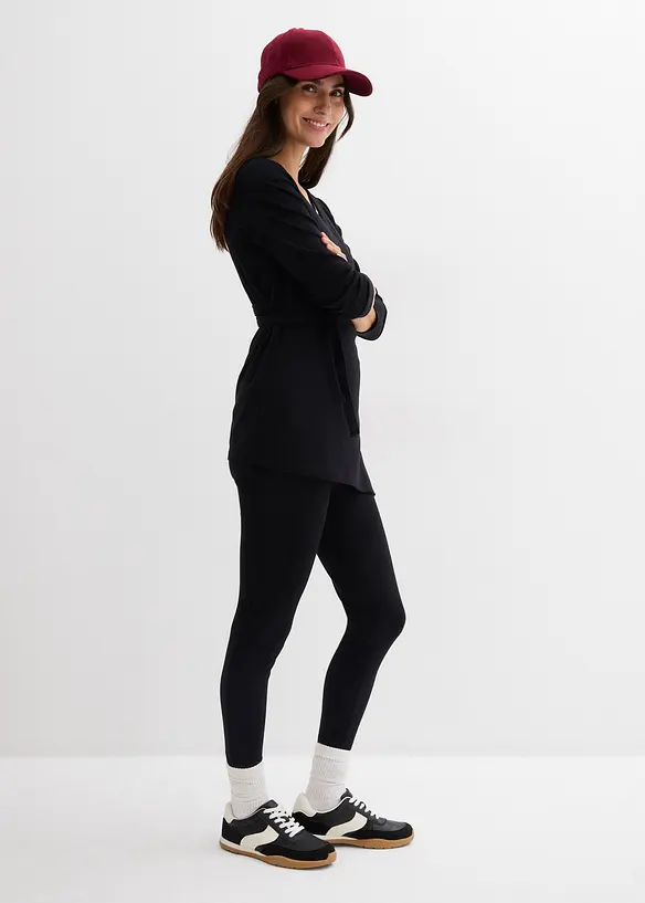 Sett med mamma-omslagstopp og behagelig leggings (2-delt sett), bonprix