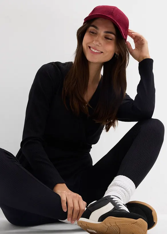 Sett med mamma-omslagstopp og behagelig leggings (2-delt sett), bonprix