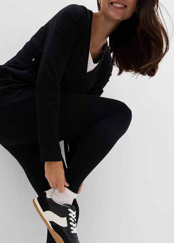 Sett med mamma-omslagstopp og behagelig leggings (2-delt sett), bonprix